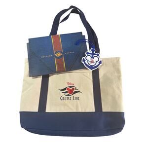 Disney Cruise Line Canvas Tote Bag Luggage Tag Welcome Aboard Travel Lot DCL